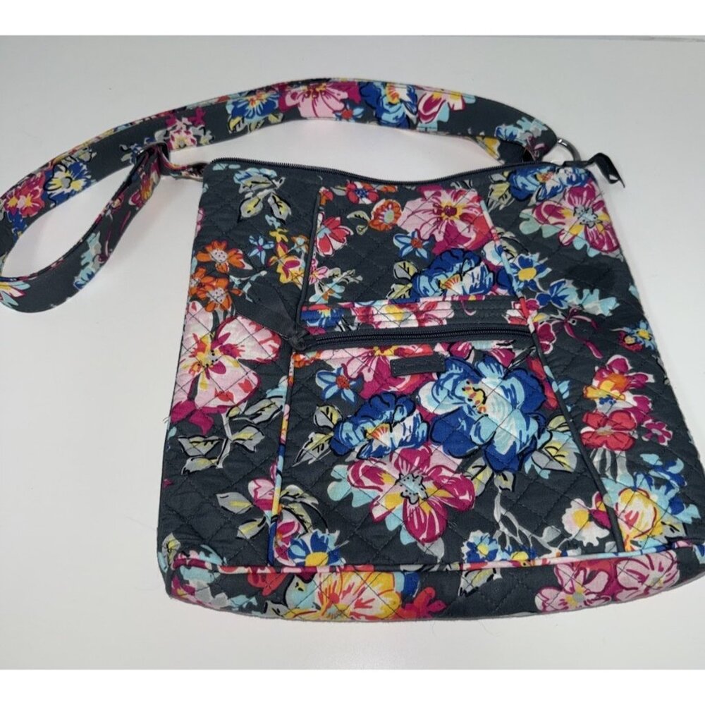 Vera Bradley Pretty Posies Zip Top Hipster Crossbody Bag Floral Boho Maximalist